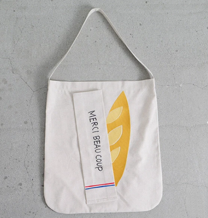 Embroidered Tote Bag - Baguette