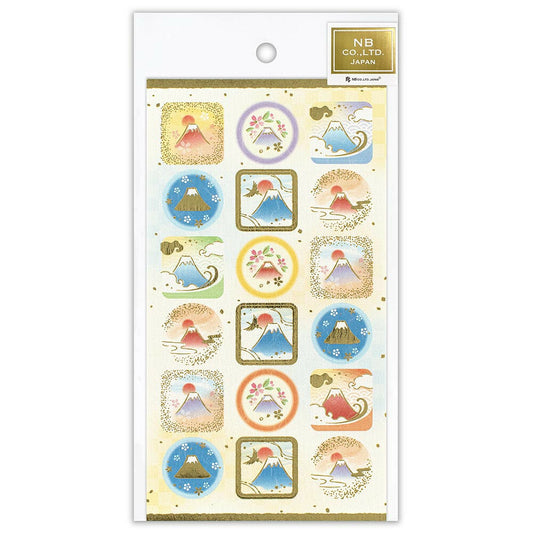 NB Co. Ltd. - Gold Foil Stickers - Mount Fuji