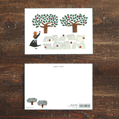 Cozyca - Foil-Stamped Postcard - Necktie - Apple Orchard