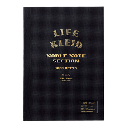 Life x Kleid Noble Notebook 2mm Grid - A5 BLACK