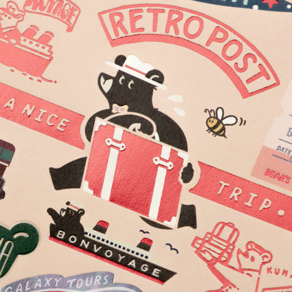 OB1 - Foil-Stamped Postcard - Bear's Travels