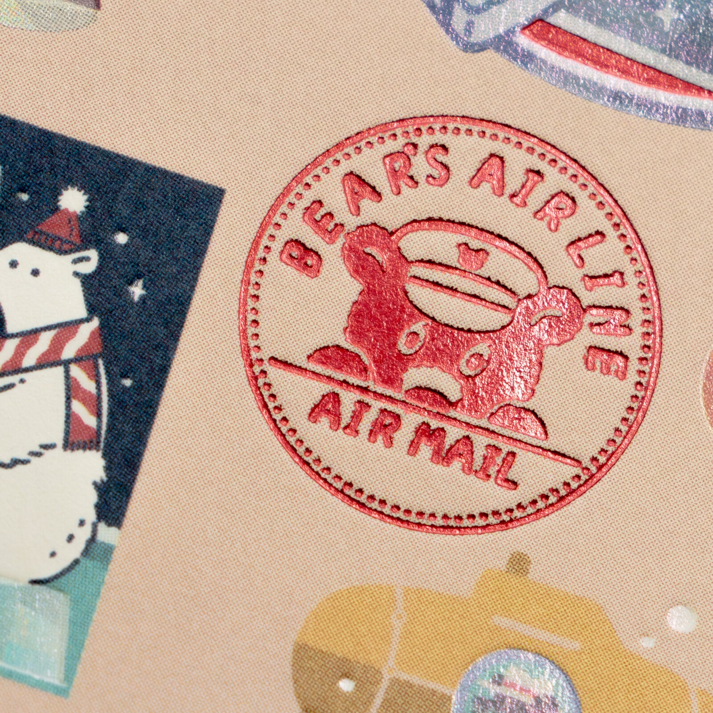 OB1 - Foil-Stamped Postcard - Bear's Travels