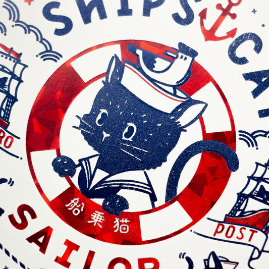 OB1 - Foil-Stamped Postcard - Ship's Cat