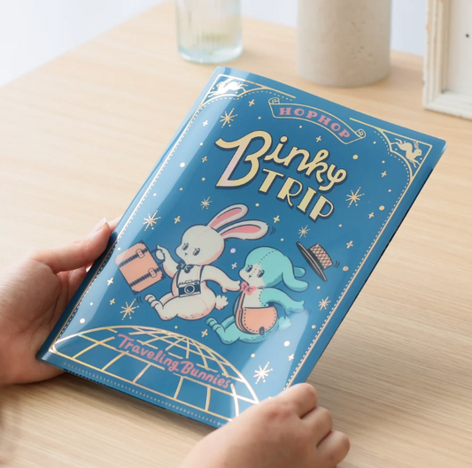 OB1TOY x Rokkaku - Foil-Stamped A5 Clear Folder - Binky Trip