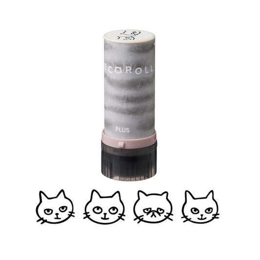 PLUS Deco Roller Stamp - Limited Edition Neko Roll - Cat Face