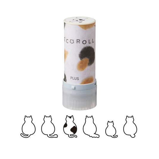 PLUS Deco Roller Stamp - Limited Edition Neko Roll - Cat back