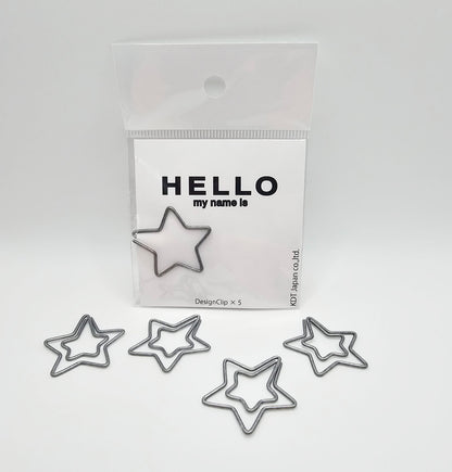 Star-Shaped Paper Clip Set - Silver
