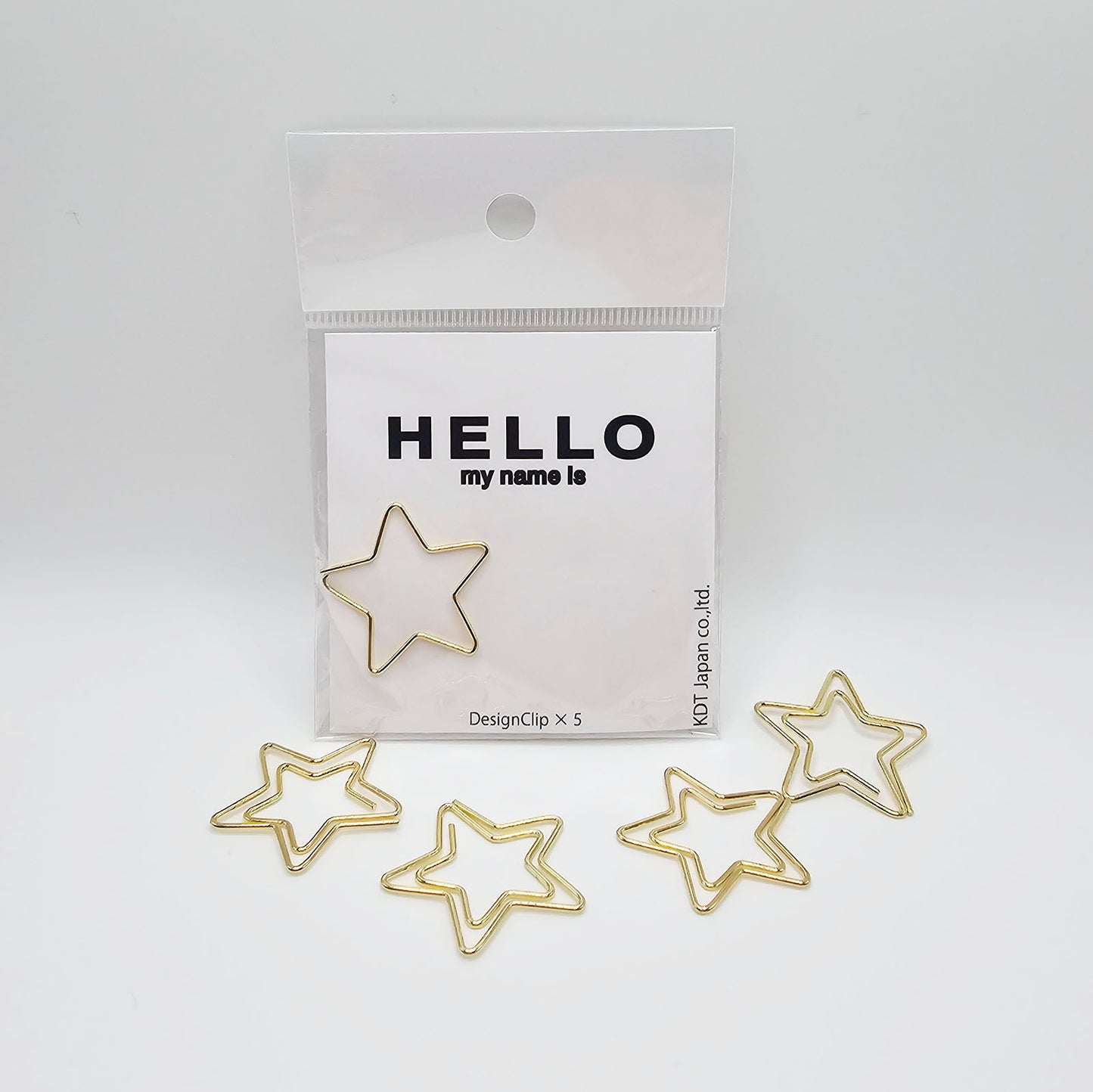 Star-Shaped Paper Clip Set - Gold