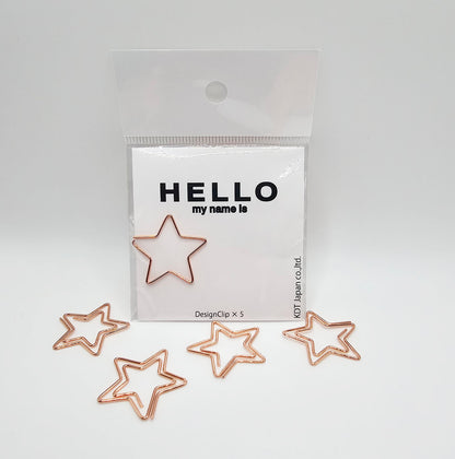 Star-Shaped Paper Clip Set - Rose Gold