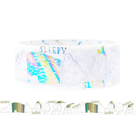 SEAL-DO Shinzi Katoh Washi Tape - Rainbow Foil - Sleepy (Bears)