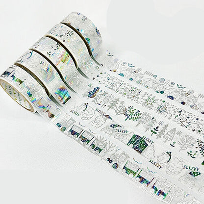 SEAL-DO Shinzi Katoh Washi Tape - Rainbow Foil - Sleepy (Bears)