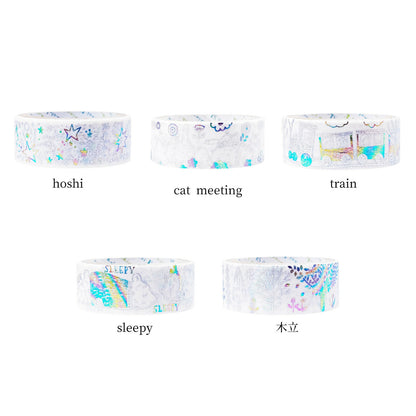 SEAL-DO Shinzi Katoh Washi Tape - Rainbow Foil - Sleepy (Bears)