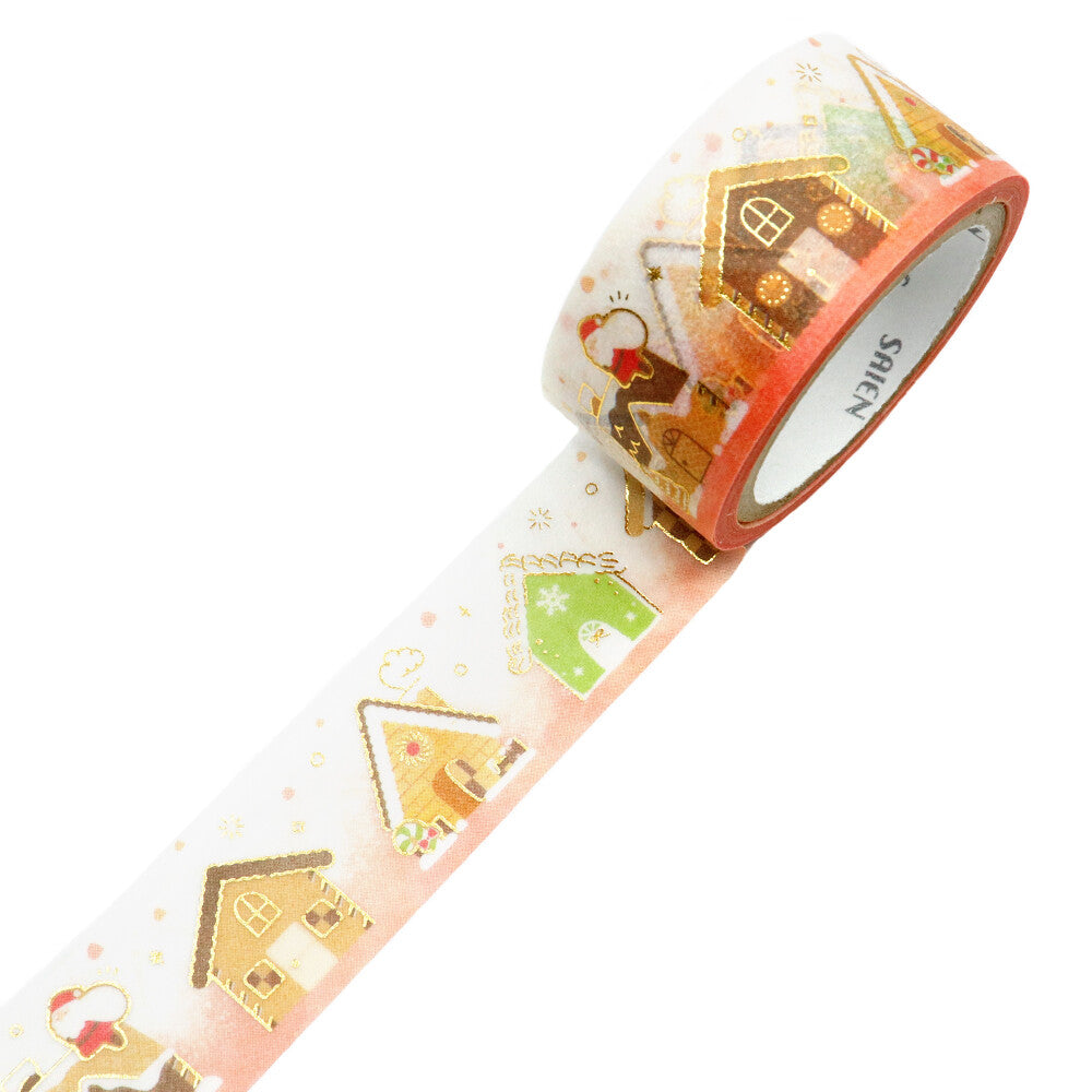 SAIEN - Limited Edition Winter Washi Tape - Gingerbread Houses