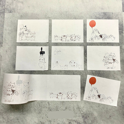 SEAL-DO Shinzi Katoh Sticky Notes Roll - Cat Hill