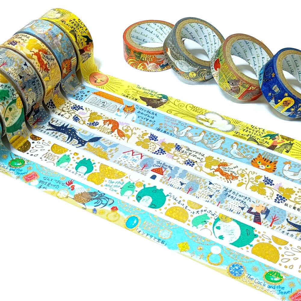 SEAL-DO Shinzi Katoh Washi Tape - Fairy Tales - Aesop's Fables - The Rooster and the Jewel