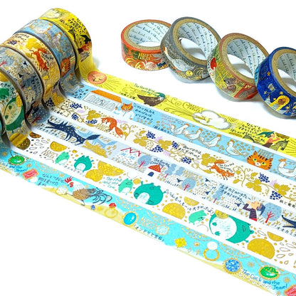 SEAL-DO Shinzi Katoh Washi Tape - Fairy Tales - Aesop's Fables - The Rooster and the Jewel