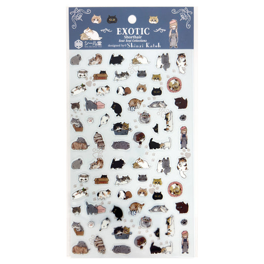 SEAL-DO Shinzi Katoh Planner Stickers - Exotic Shorthair Cats