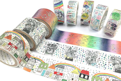SEAL-DO Shinzi Katoh Washi Tape - Rainbow Foil - Strolling