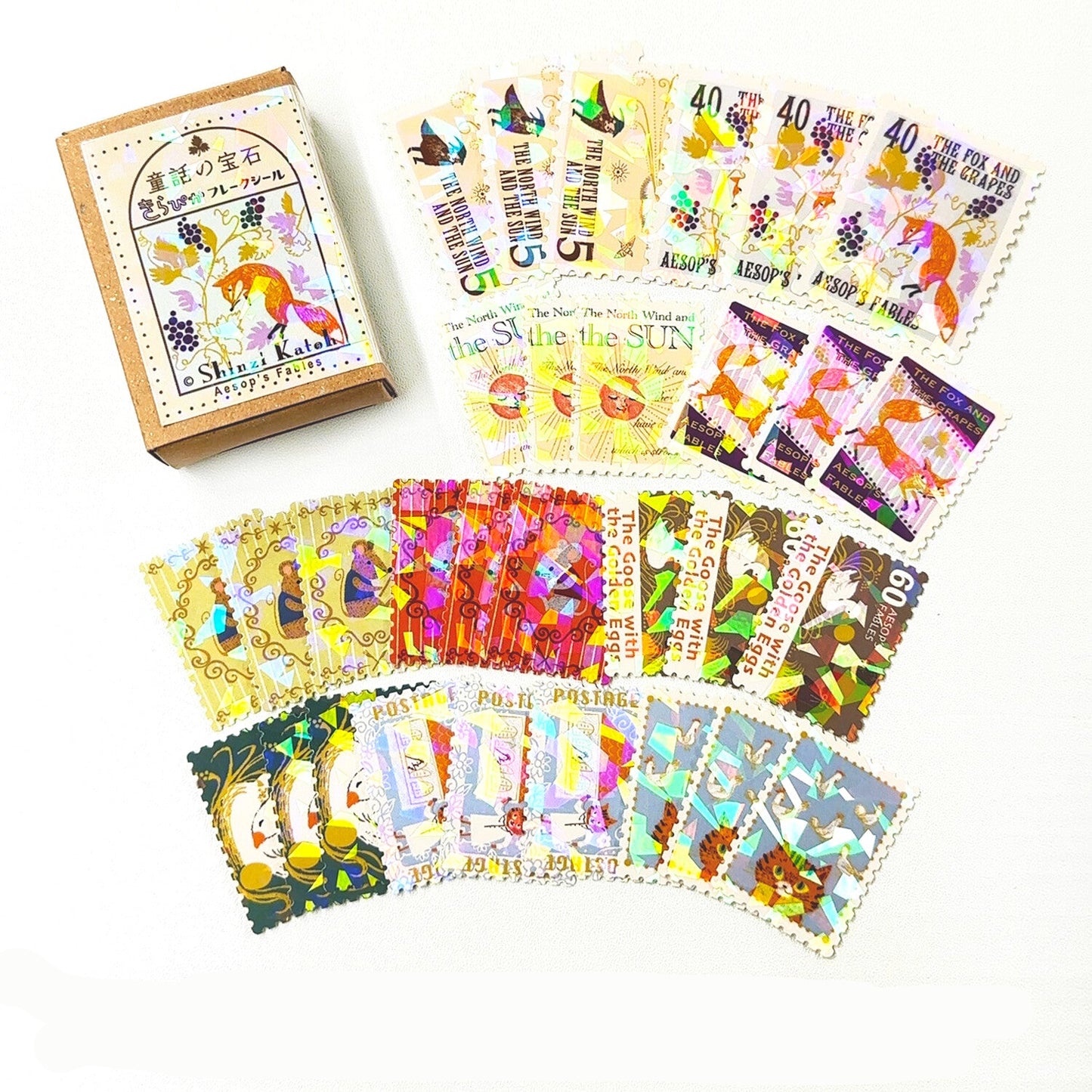 SEAL-DO Shinzi Katoh - Fairy Tales Flake Stickers - Aesop's Fables 1