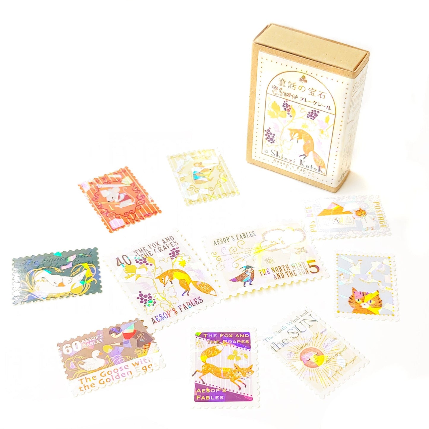 SEAL-DO Shinzi Katoh - Fairy Tales Flake Stickers - Aesop's Fables 1
