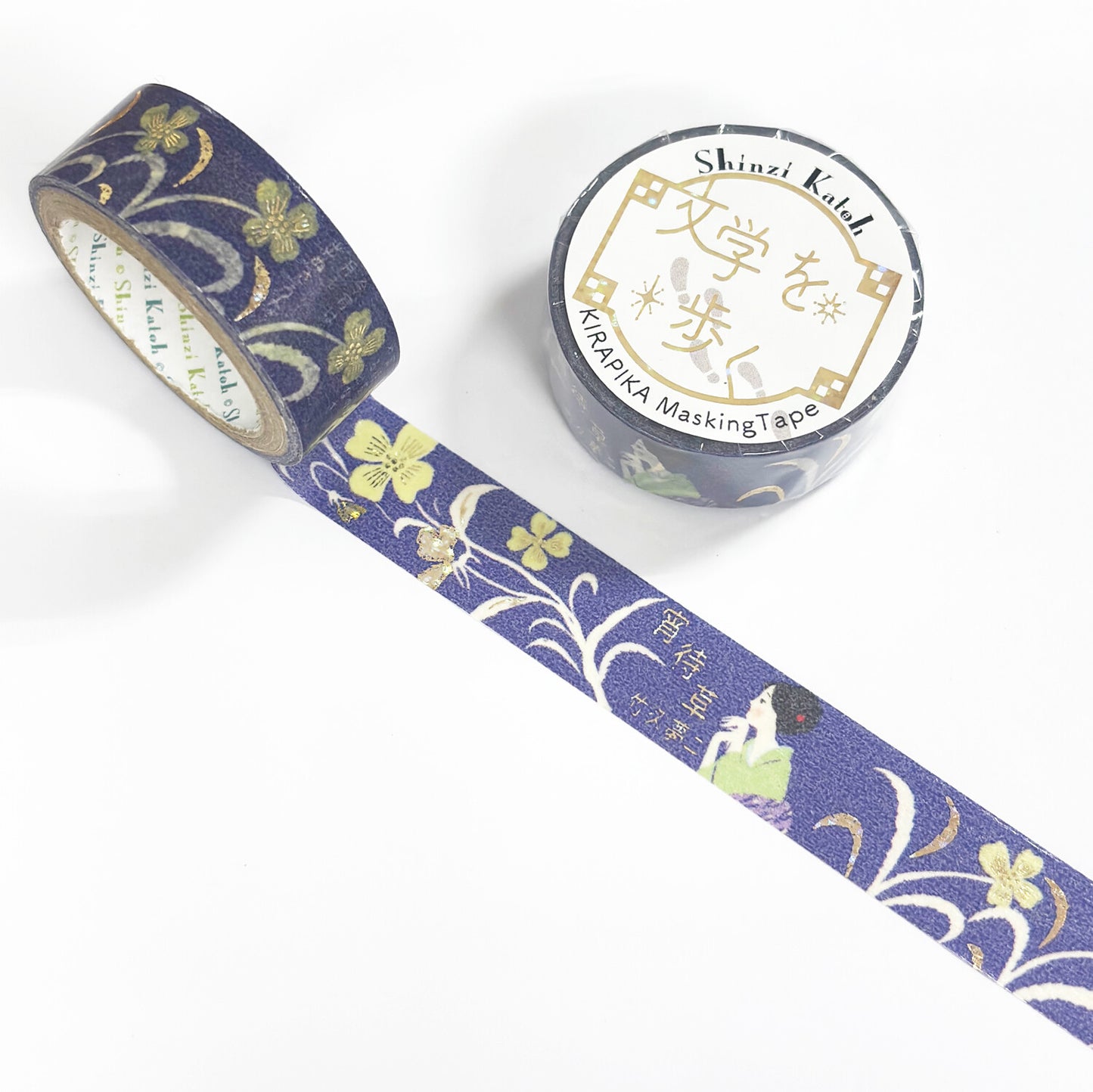 SEAL-DO Shinzi Katoh Washi Tape - Walking Through Literature Series Vol. 4 - Yoimachi-gusa (Evening Primrose) - Takehisa Yumeji