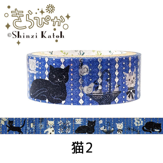 SEAL-DO Shinzi Katoh Washi Tape - Black Cat