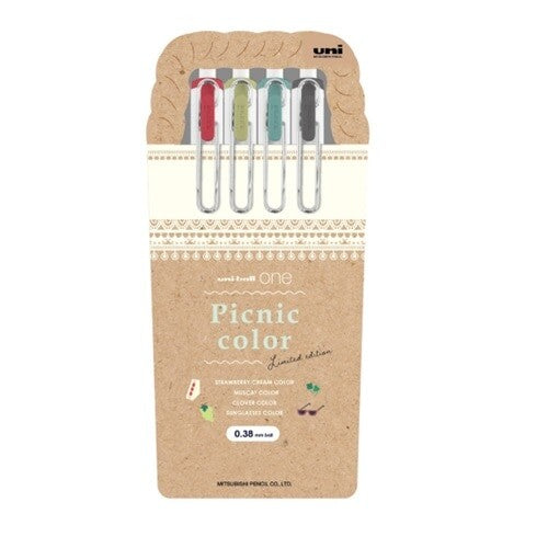 Uni-Ball One - Picnic Edition - Limited Edition Gel Pens - .38 Set of Four