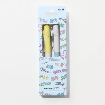 Uni-Ball One x Ena Kakuta - Limited Edition 0.38mm Gel Pens 2 Piece Set - Blue Box