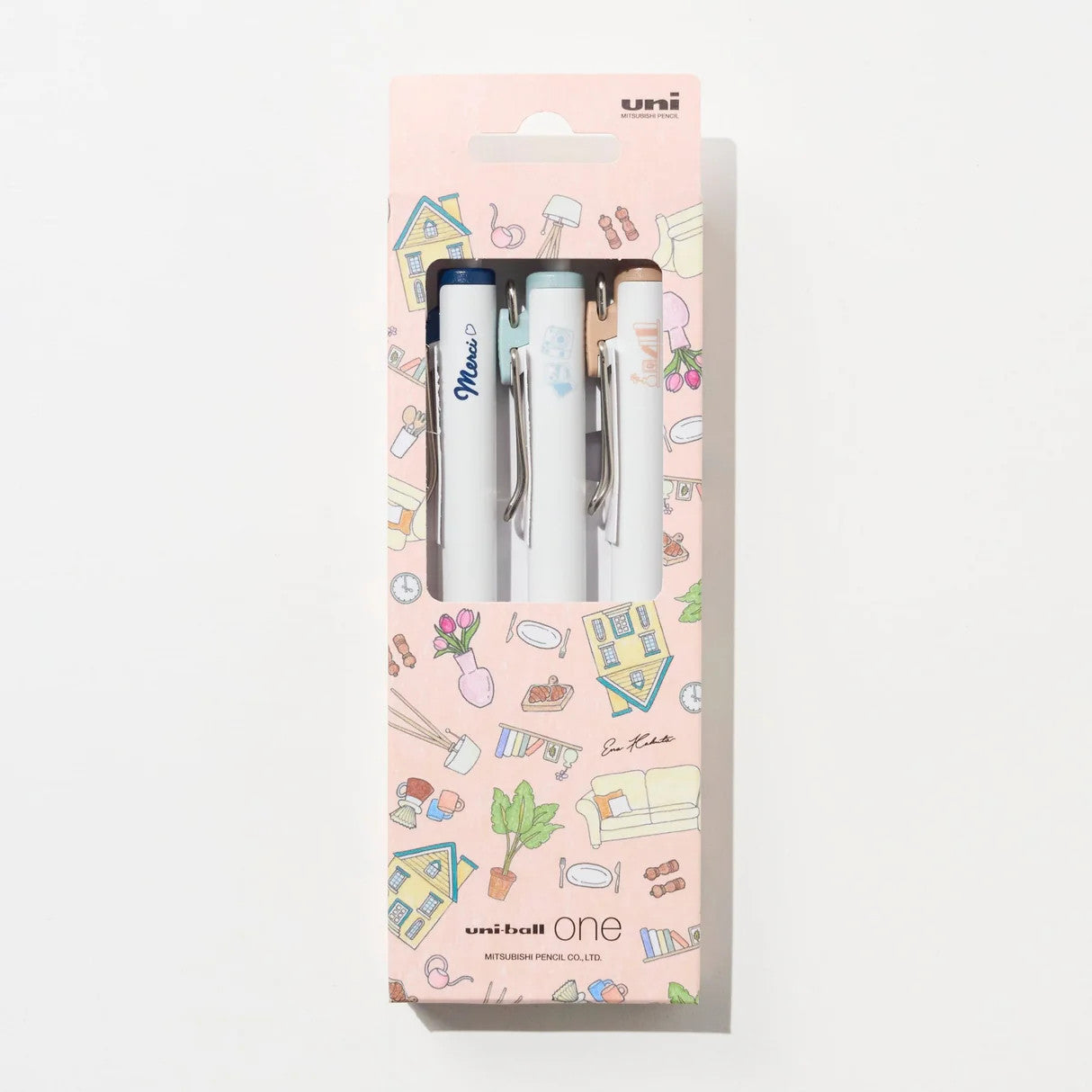 Uni-Ball One x Ena Kakuta - Limited Edition 0.38mm Gel Pens 3 Piece Set - Home