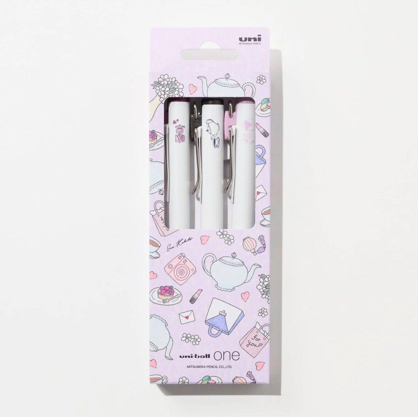 Uni-Ball One x Ena Kakuta - Limited Edition 0.38mm Gel Pens 3 Piece Set - Café