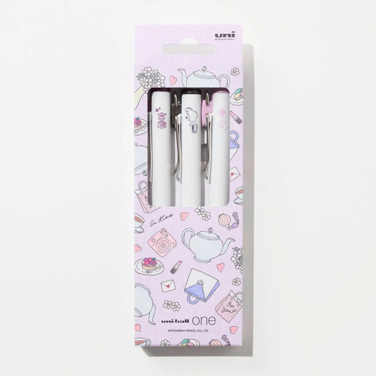 Uni-Ball One x Ena Kakuta - Limited Edition 0.38mm Gel Pens 3 Piece Set - Café