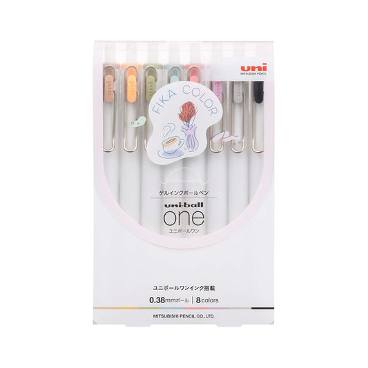 Uni-Ball One - Fika Color Edition - Limited Edition Gel Pens - .38 Set of Eight