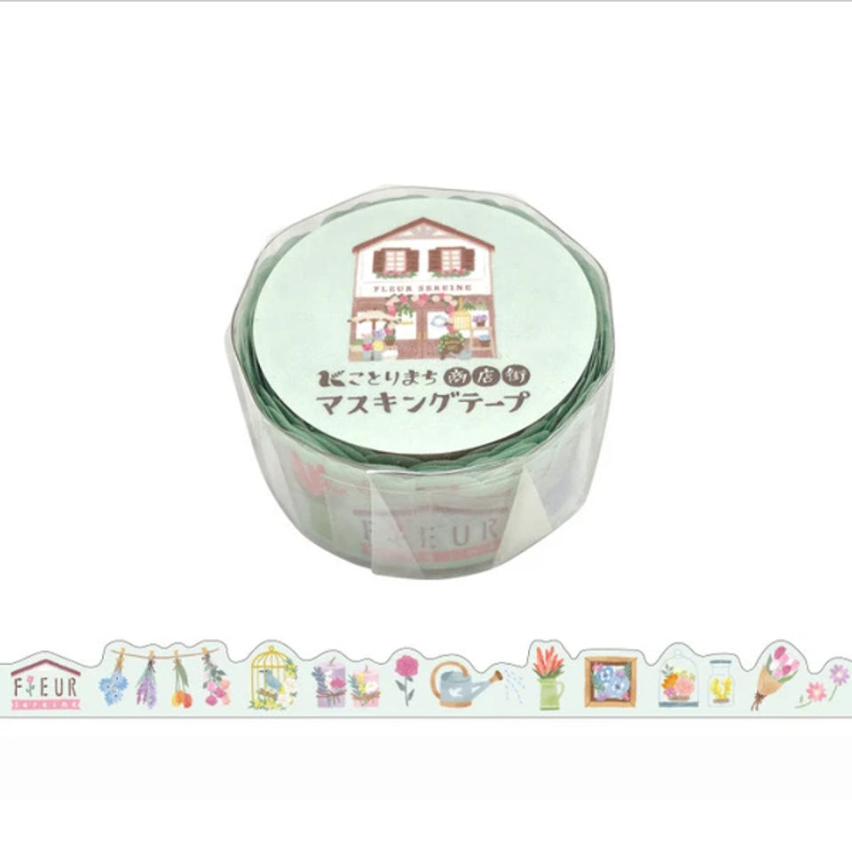 Kotorimachi Shotengai Washi Tape - Flower Shop