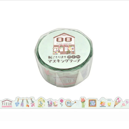 Kotorimachi Shotengai Washi Tape - Flower Shop