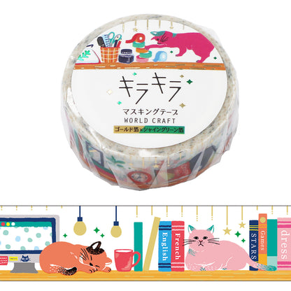 World Craft - Foil-Stamped Washi Tape - Cat