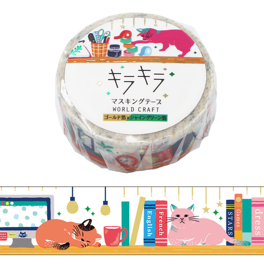 World Craft - Foil-Stamped Washi Tape - Cat