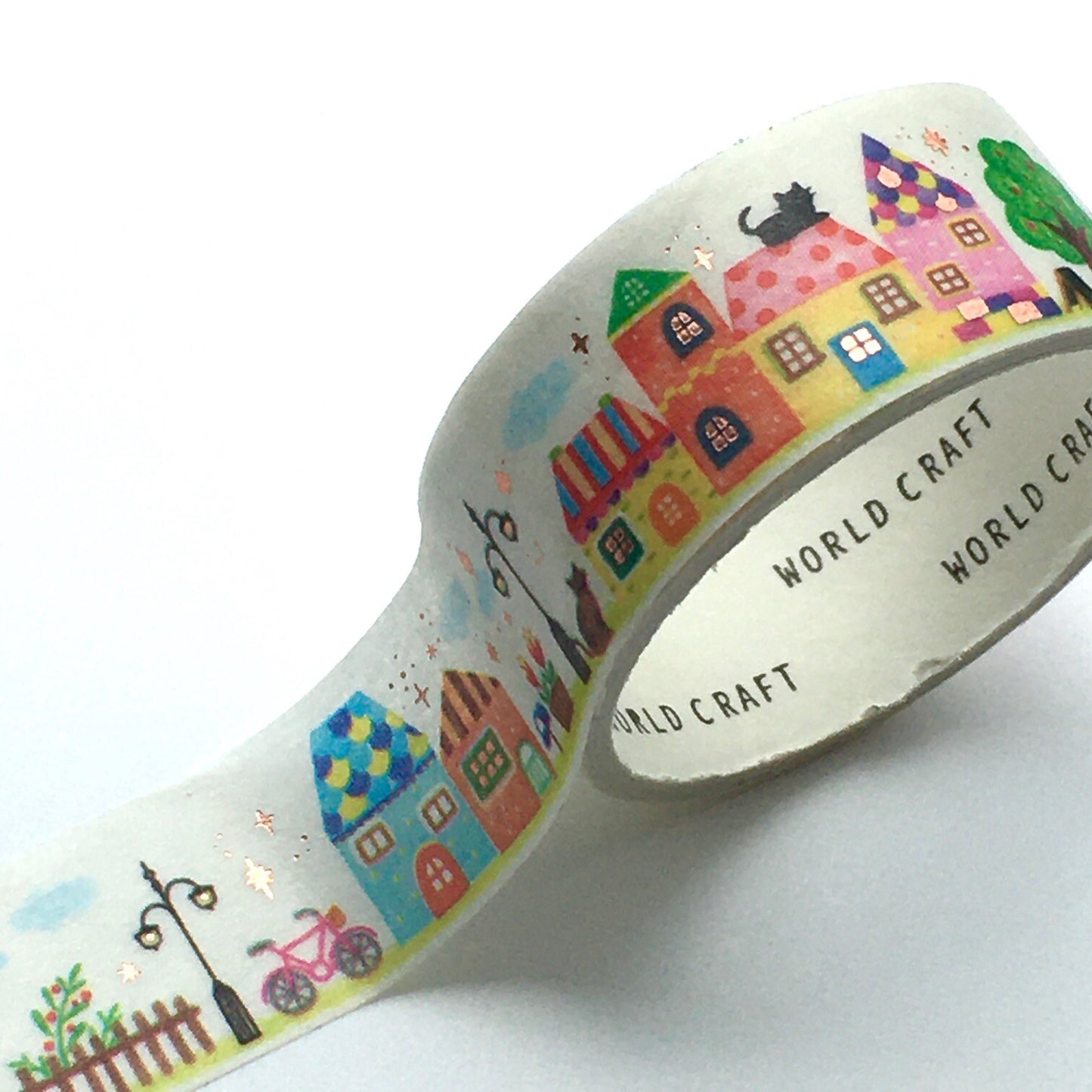 World Craft - Foil-Stamped Washi Tape - Daylight (Houses)