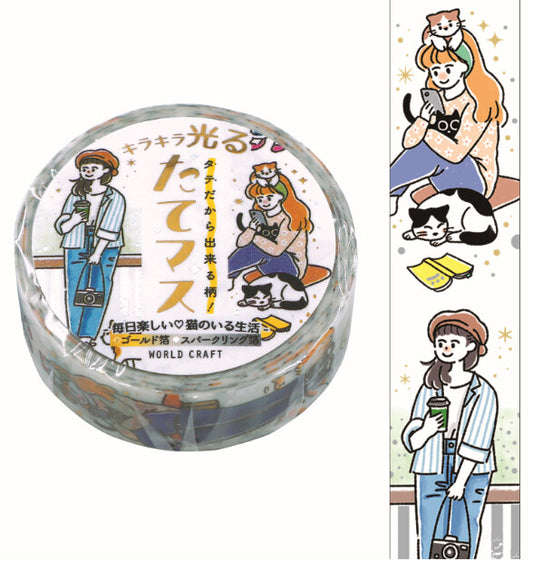World Craft - Foil-Stamped Washi Tape - Life with Cats