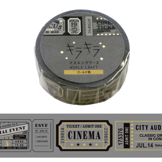 World Craft - Foil-Stamped Washi Tape - Tickets