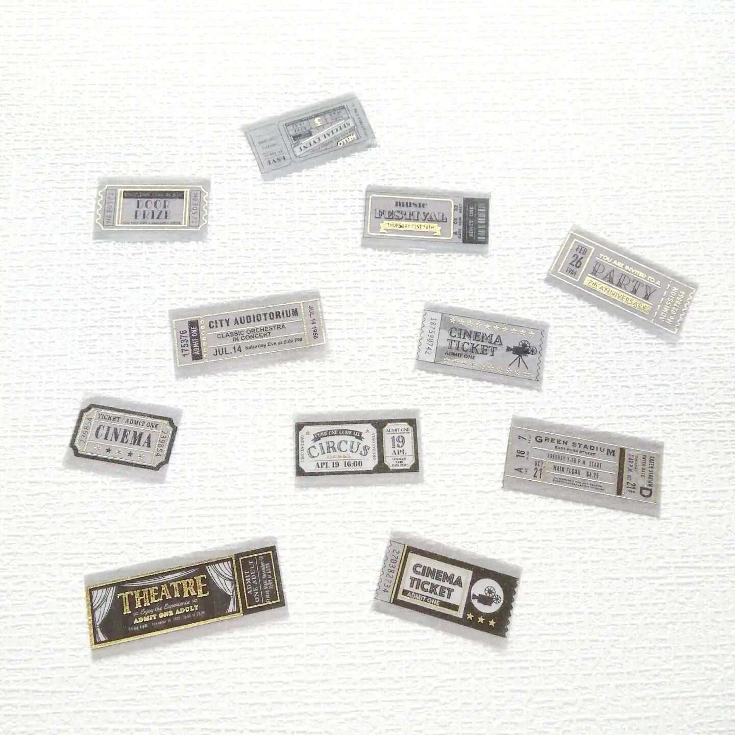 World Craft - Foil-Stamped Washi Tape - Tickets