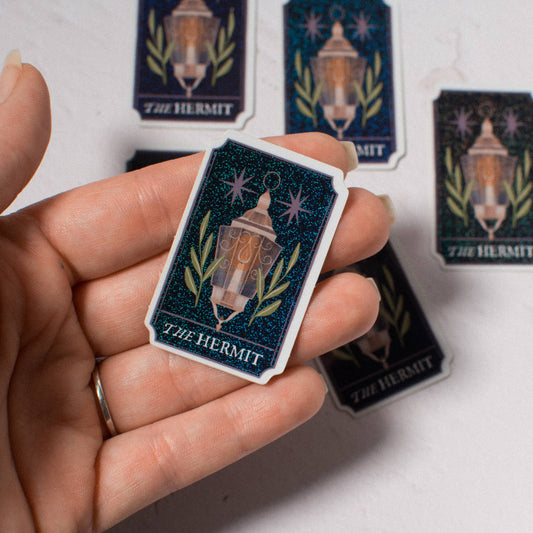 Lantern Print Co. - Holographic Sticker - Hermit Tarot Card