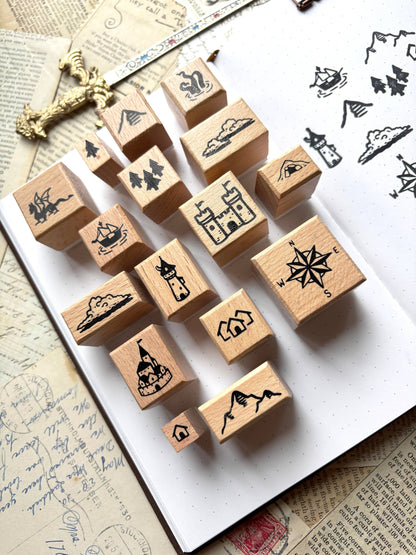 The Creeping Moon - Rubber Stamps - Fantasy Map Stamp Set