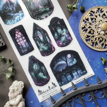 STICKII - Sticker Sheet - Moonbound Studio - Moonlit Haunted Mansion