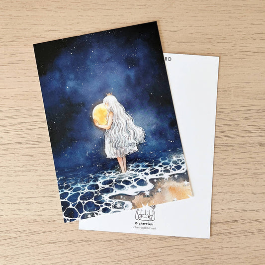 Cherry Rabbit - Postcard - Starry Night - Dear Moon