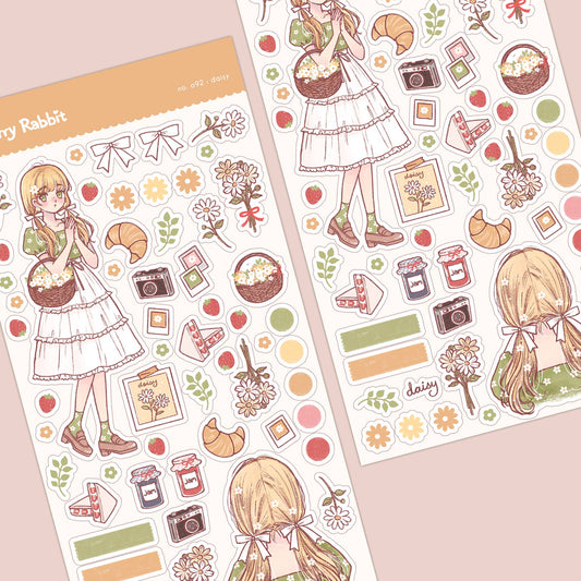 Cherry Rabbit - Daisy Sticker Sheet no.092
