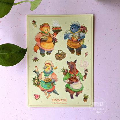 Nimasprout - Sticker Sheet - Bakery Friends