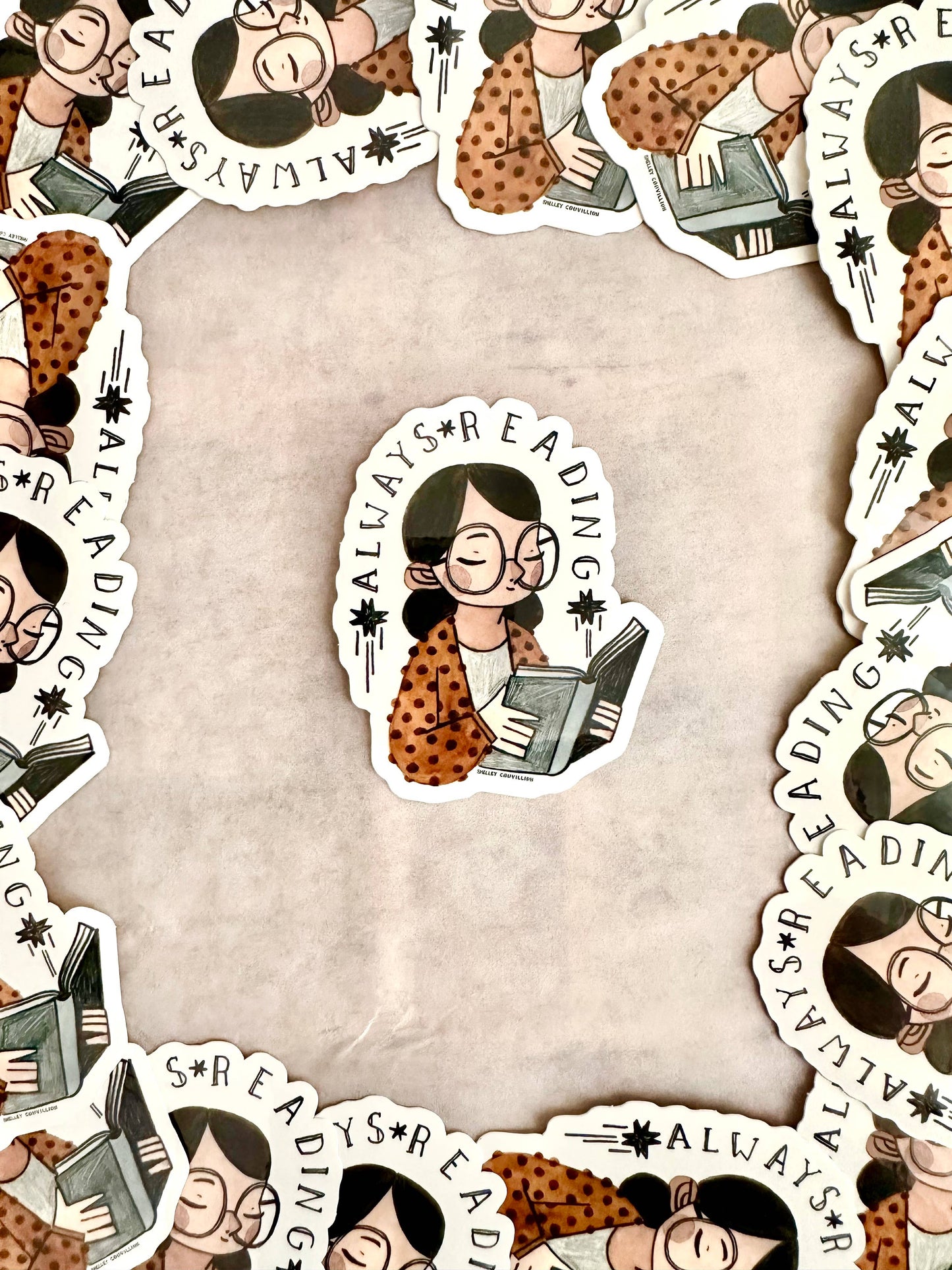 Book Moth Press - Sticker - Always Reading Books