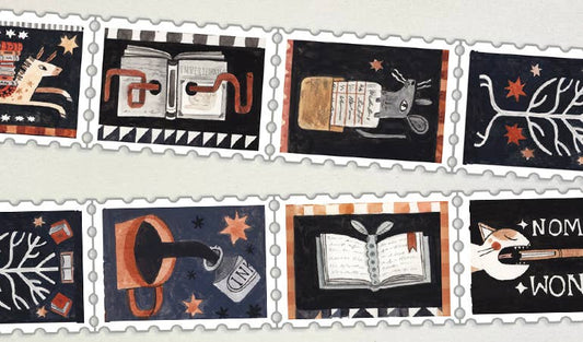 Book Moth Press - Washi Tape - Dark Library Stamp