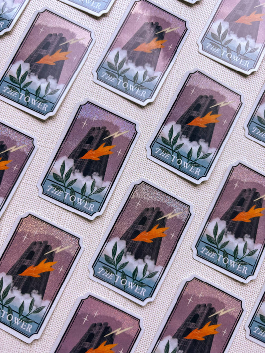 Lantern Print Co. - Holographic Sticker - Tower Tarot Card