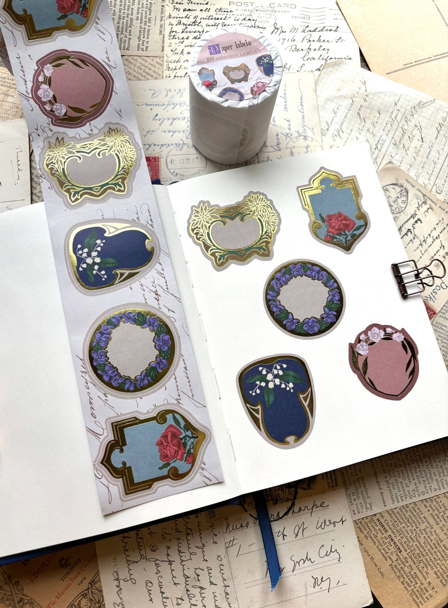 The Creeping Moon - Foil Stamped Paper Labels Roll - French Perfume